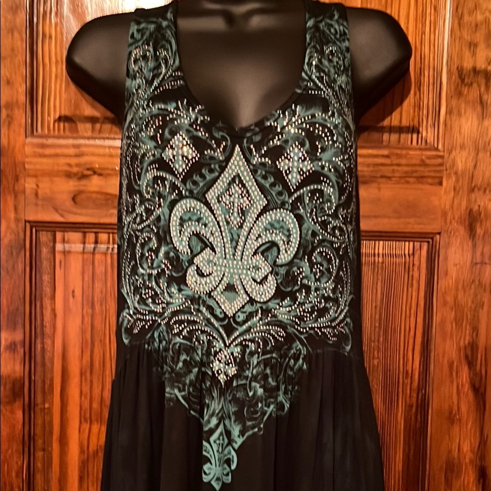 Vocal Black and Teal High-Low Dress - Picture 8 of 14